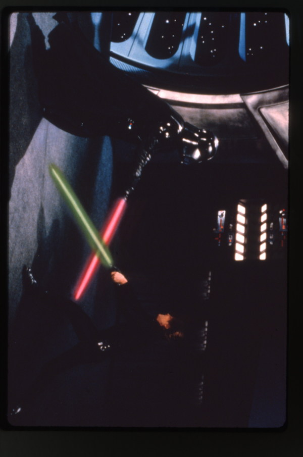 Star Wars Return of the Jedi 1997 Lucas Film Stamped Original 35mm Transparency Mark Hamill and Darth Vader Light Saber Battle Scene