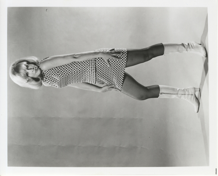 Barbara Eden Sexy Glamour Pin Up Fishnet Stocking Go Go Boots 1960s Vintage 8x10 Silver Gelatin Photo